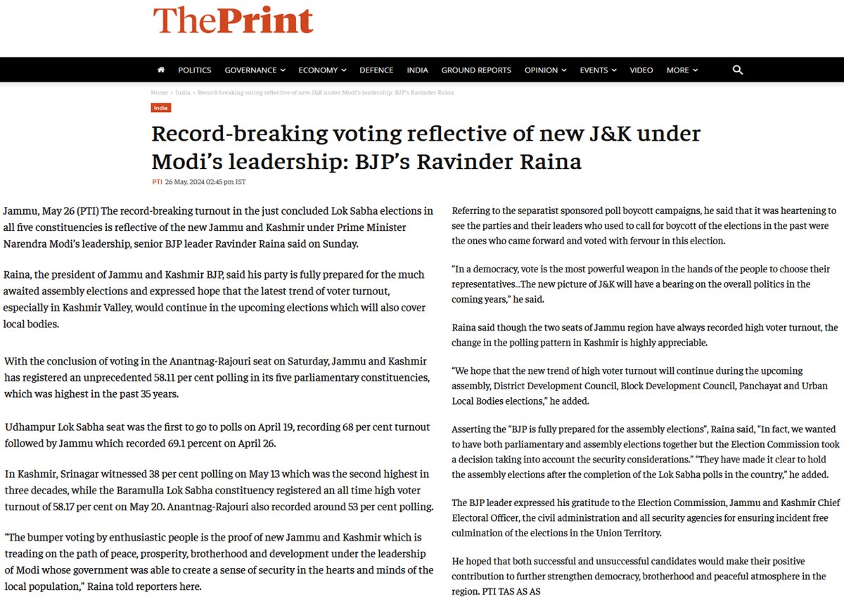 Record-breaking voting reflective of new J&K under Sh. @narendramodi's leadership.