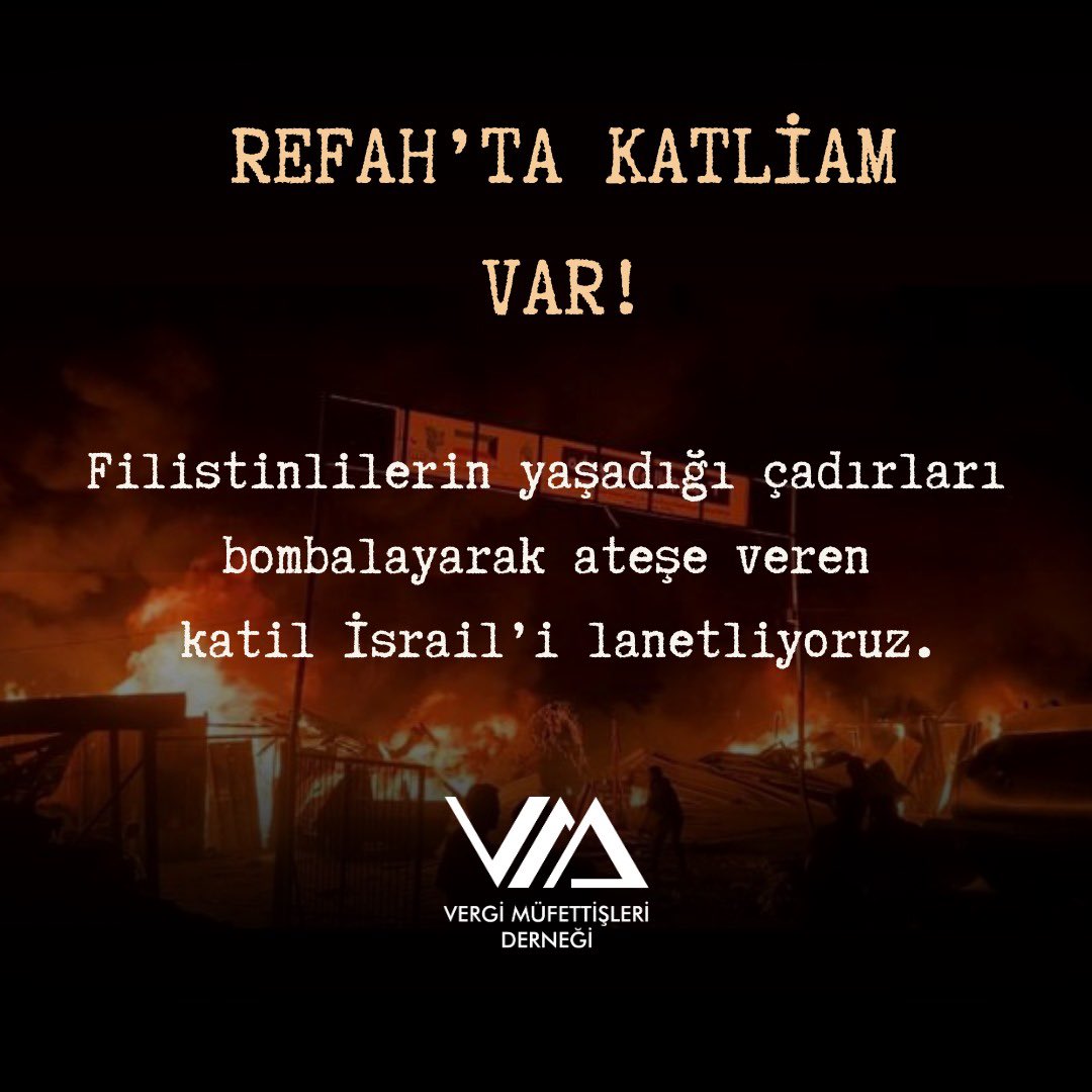 REFAH’TA KATLİAM VAR!

Filistinlilerin yaşadığı çadırları bombalayarak ateşe veren katil İsrail’i lanetliyoruz.