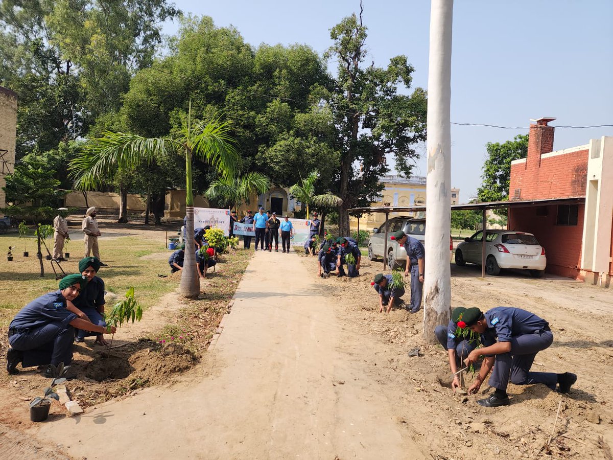 NCC Cdts of PPS Nabha conducted a tree plantation drive under guidance of NCC Gp HQ Patiala, 3 Pb Air Sqn NCC Patiala and 14 Pb Bn NCC, Nabha as part of SSCD activity. 
#HQ_DG_NCC 
@SpokespersonMoD 
@prodefencechan1