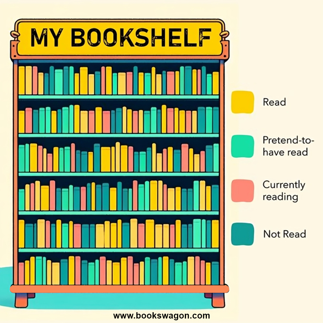The reality of bookshelves for most people. Make your own library . Visit: bookswagon.com . #IPL2O24