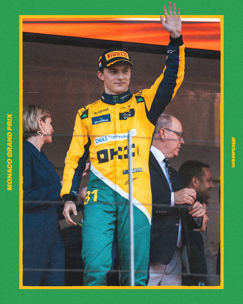 💛💚💙

On the podium. In Ayrton's colours. 

#MonacoGP 🇲🇨 #Senna30