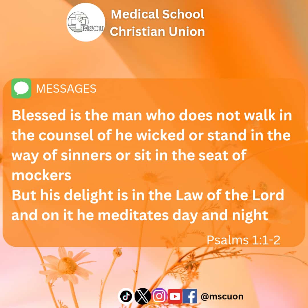 May the Lord help us in our walk with Him that we may be careful to do all He says and meditate on His Word that we may yield fruit in season and prosper.

#DailyDevotions
#MedicalSchoolCU
#ToChrist'sFullnessByHisSpirit