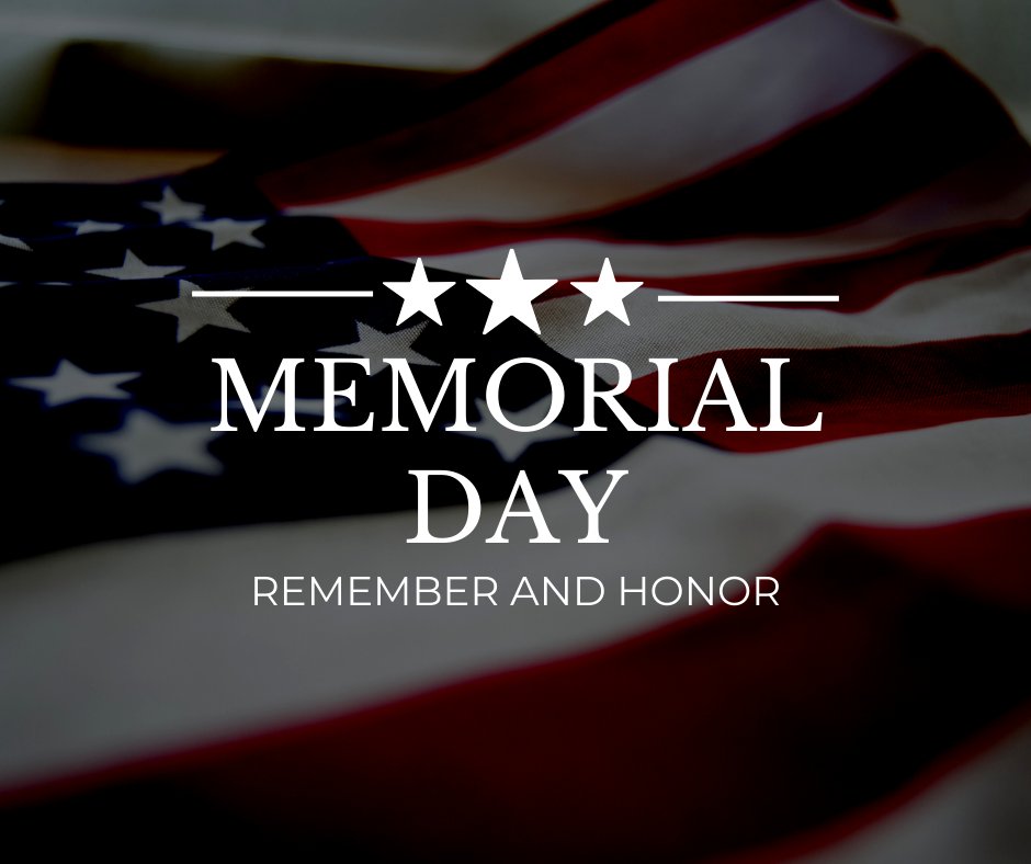 This Memorial Day, we take a moment to honor and remember the heroes who have served our country. Wishing everyone a safe and reflective holiday weekend.

#MemorialDay #Gratitude #Heroes
