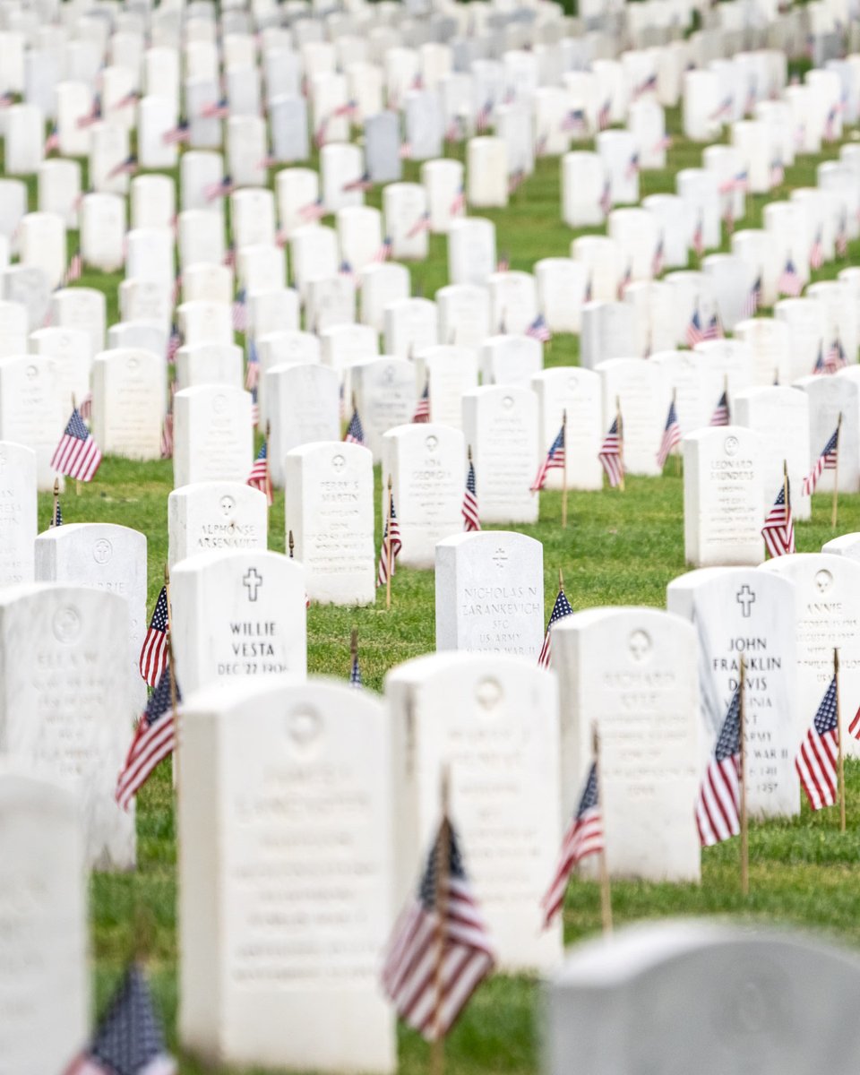 Since America's founding, our service members have laid down their lives for an idea unlike any other: the idea of the United States. Today, as generations of heroes lie in eternal peace, we live by the light of liberty they kept burning. May God bless them, always.