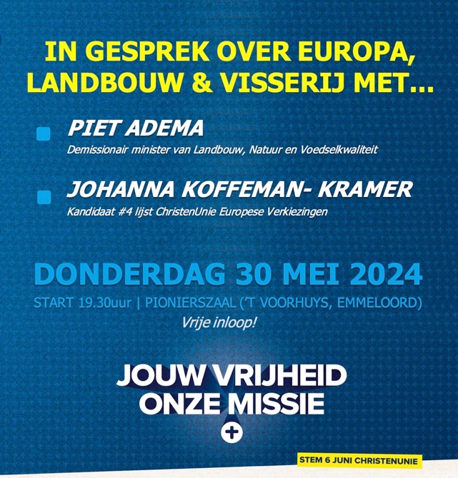 WEES WELKOM! 🇪🇺🌾🐟
Vrije inloop!