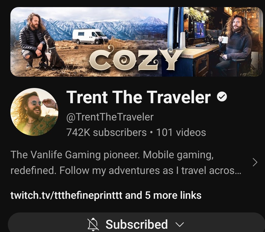 I don't ever watch TV, I only tend to watch streaming services & I recommend giving this chap a follow, Trent The Traveler on #Youtube, living off grid in his van, traveling across the US with his dog Millie. May not sound great, but watch a few episodes & you'll get it.