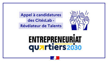 📢 Appel à candidatures l Programme «Entrepreneuriat quartiers 2030» Les « Citélab » proposent une offre d’accompagnement au service des habitants des Quartiers Politiques de la Ville (porteurs de projets, créateurs ou entrepreneurs). 👉+ d'infos ici : vu.fr/nPvrf