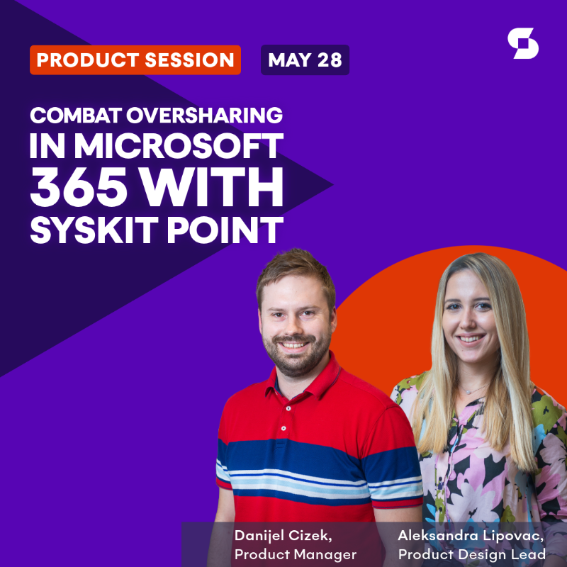 SyskitTeam's tweet photo. Data breaches, #compliance violations, operational risks, privacy risks, #phishing, and social engineering… All of these severe threats can arise from #oversharing.
Join us tomorrow for a webinar to learn how #Syskit Point can help you override oversharing.
#SharePoint #M365