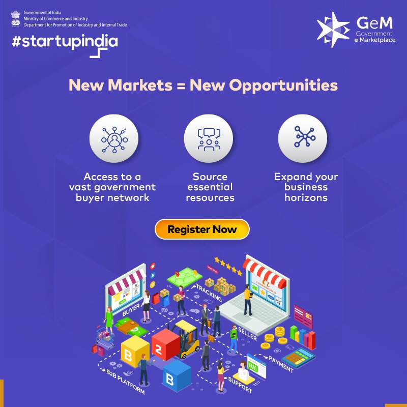 #GovernmenteMarketplace (#GeM) is your gateway to limitless possibilities! Don't miss out on this golden opportunity to thrive in the government procurement landscape. To know more, visit bit.ly/3UPaUJy #StartupIndia #IndianStartups #SellOnline #Startups #DPIIT