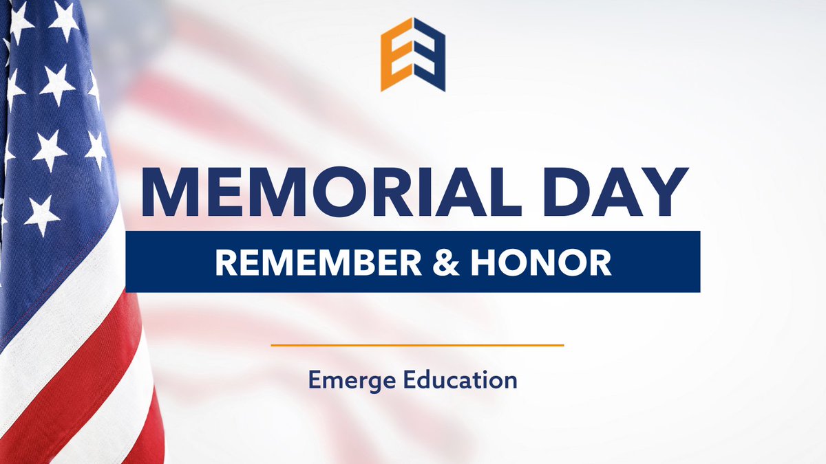 EmergeEdu's tweet photo. 🇺🇸 At Emerge Education, we are forever grateful for their service and the service of those veterans and active-duty members who continue to defend our freedoms every day.

#MemorialDay #NeverForget https://t.co/8bgnTh21A3