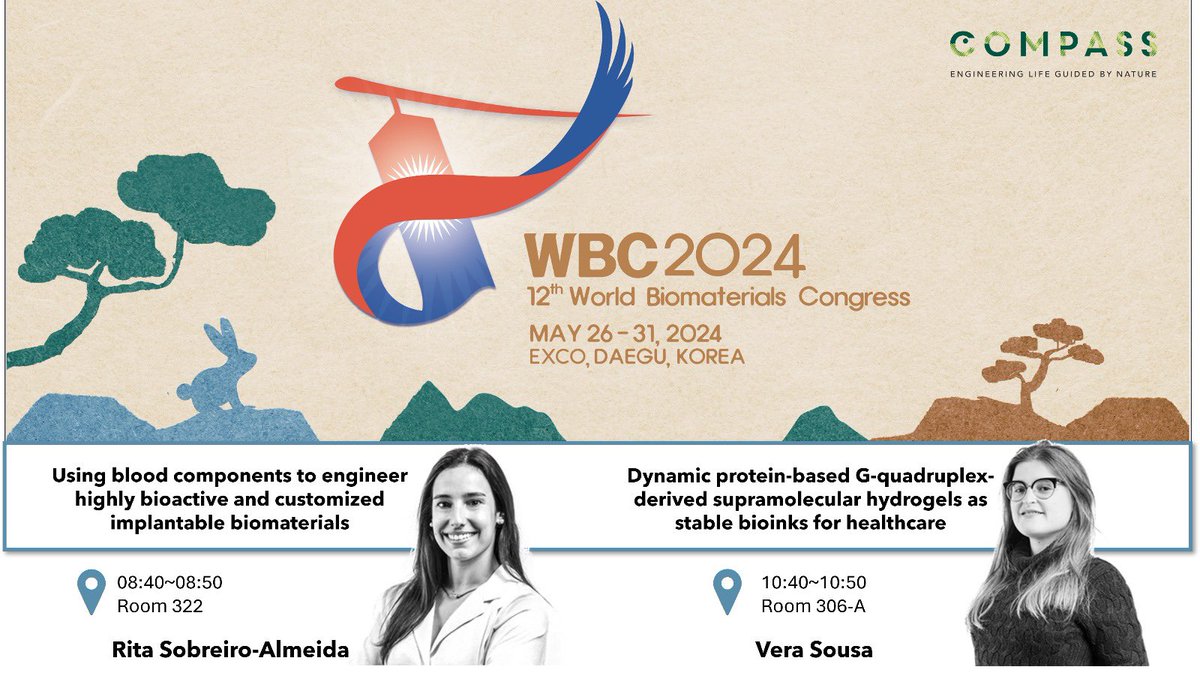 COMPASS (@compass_rg) on Twitter photo 🚀 Two more presentations tomorrow from our researcher <a href="/rita_s_almeida/">Rita Almeida</a> and our PhD candidate <a href="/VeraSousaBq/">Vera Sousa</a> on bioinks and supramolecular materials! Do not miss the chance to attend these amazing talks!! 👀 🚀 Two more presentations tomorrow from our researcher <a href="/rita_s_almeida/">Rita Almeida</a> and our PhD candidate <a href="/VeraSousaBq/">Vera Sousa</a> on bioinks and supramolecular materials! Do not miss the chance to attend these amazing talks!! 👀