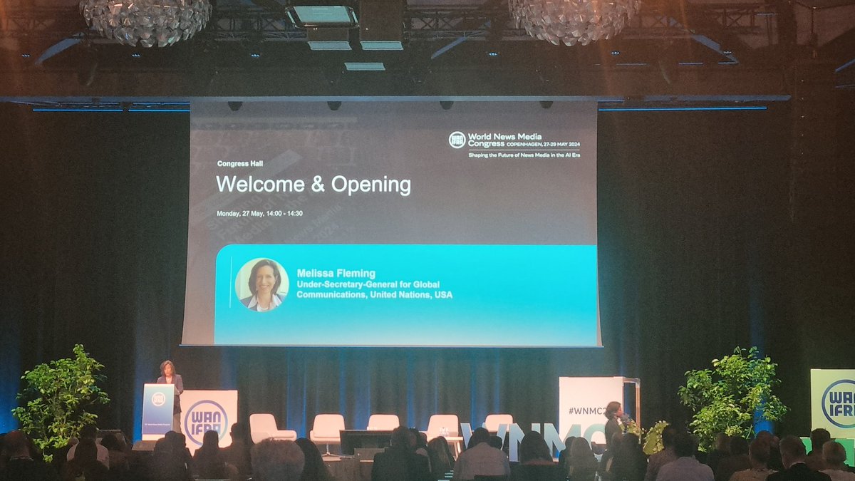 'The UN stands firmly behind free & independent media' @MelissaFleming says. Says reporting on Gaza is increasingly 'impossible for international correspondents, and deadly for local reporters.' She adds much of what we know is based on 'heroic efforts of Palestinian journalists'