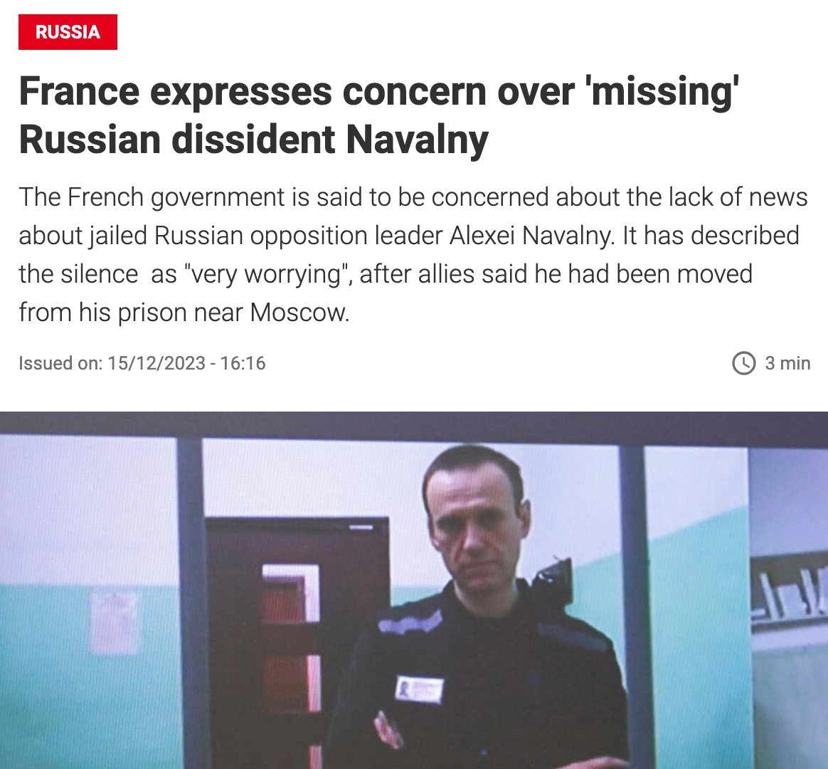 2/14 We've heard countless times from world leaders that Putin is personally responsible for Navalny's life and safety. If a hair falls from Navalny's head, Putin is in trouble. Well, now Navalny is dead. What were the consequences for Putin? NONE.