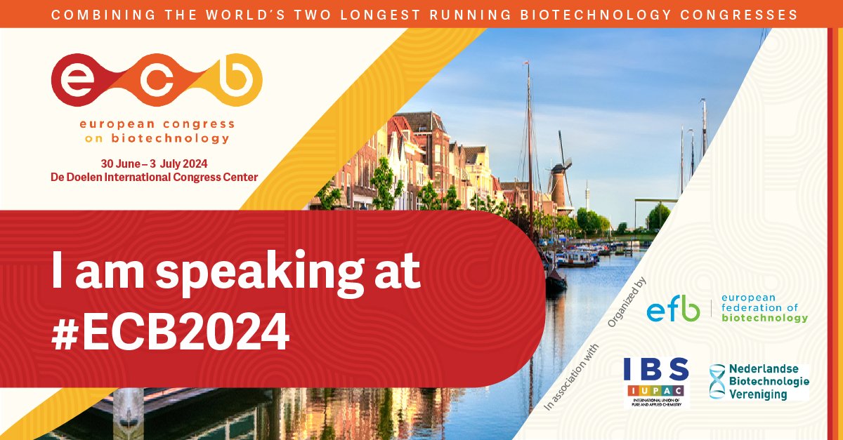 I'm excited to attend the European Congress on Biotechnology in Rotterdam with my group and present our work on enzyme and metabolic engineering! @EFBiotechnology #Biotechnology #ECB2024
