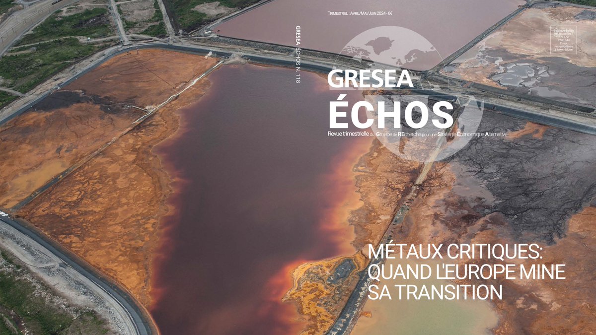🆕 𝑮𝒓𝒆𝒔𝒆𝒂 𝑬́𝒄𝒉𝒐𝒔 !!
⛏️"Métaux critiques : quand l'Europe mine sa transition", un numéro coordonné par Romain Gelin.

🧐Pour lire l'𝐞́𝐝𝐢𝐭𝐨, consulter le sommaire et commander ce numéro: urls.fr/23nTY7