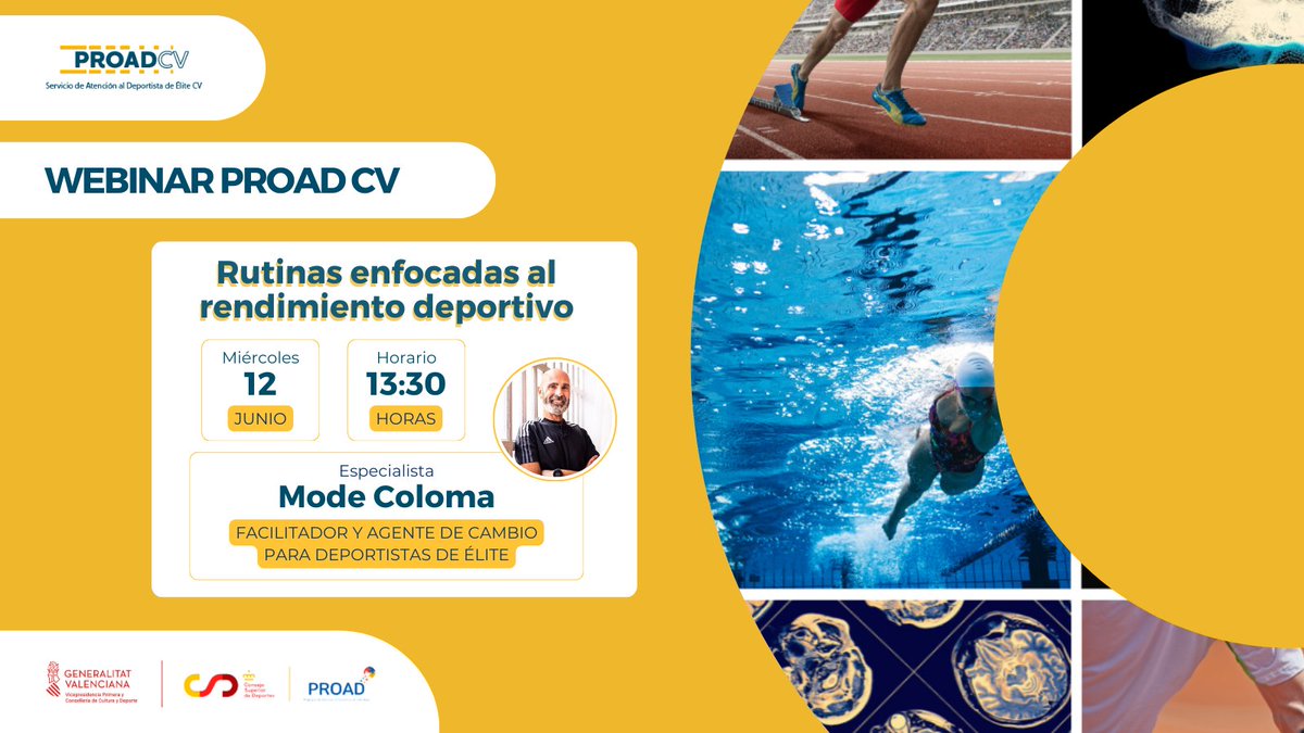 proadcv's tweet image. Hemos programado el Webinar: 'Rutinas enfocadas al rendimiento deportivo' con @modecm 
Conoce qué son las rutinas enfocadas al rendimiento, qué beneficios nos aportan y las recomendaciones para ponerlas en práctica. 
🗓️12 junio. 🕜13:30h. 
Inscripciones: bit.ly/WebinarPROAD