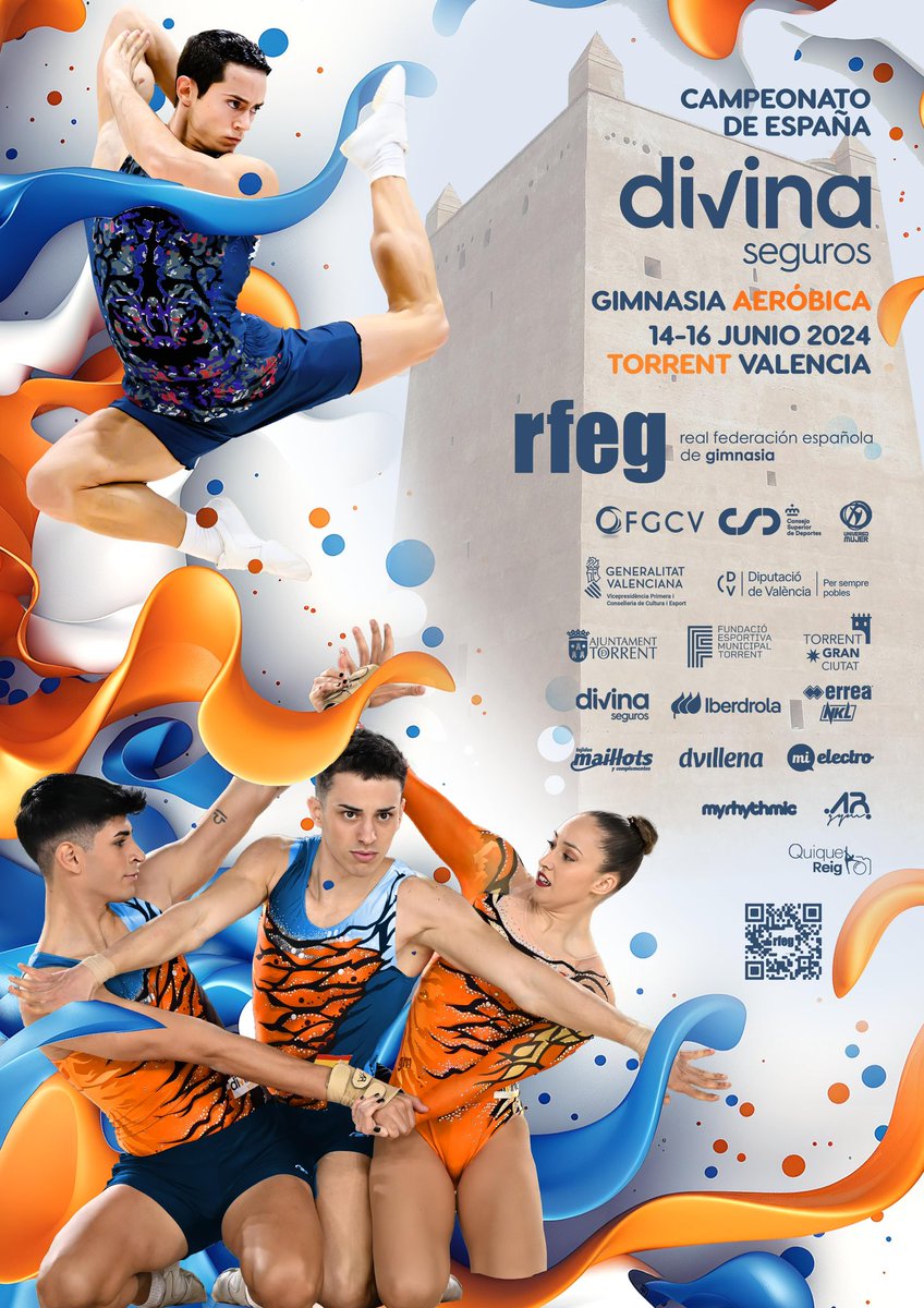 Comparto el cartel del Campeonato de España de gimnasia aeróbica que se celebrará del 14 al 16 de junio en Torrent (Valencia).

¡Espero que os guste! #AERTorrent24