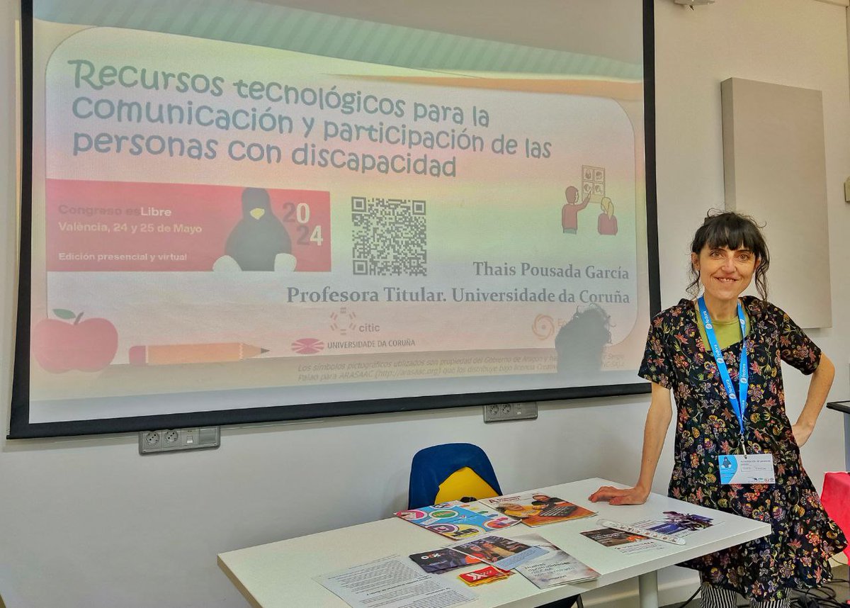 CITIC Research UDC (@citicresearch) on Twitter photo Thais Pousada García participó en el Congreso <a href="/esLibre_/">@eslibre@floss.social</a> celebrado en Valencia. La investigadora impartió un taller sobre «Recursos Tecnológicos para la Comunicación y Participación de las Personas con Discapacidad».
citic.udc.es/la-investigado… Thais Pousada García participó en el Congreso <a href="/esLibre_/">@eslibre@floss.social</a> celebrado en Valencia. La investigadora impartió un taller sobre «Recursos Tecnológicos para la Comunicación y Participación de las Personas con Discapacidad».
citic.udc.es/la-investigado…