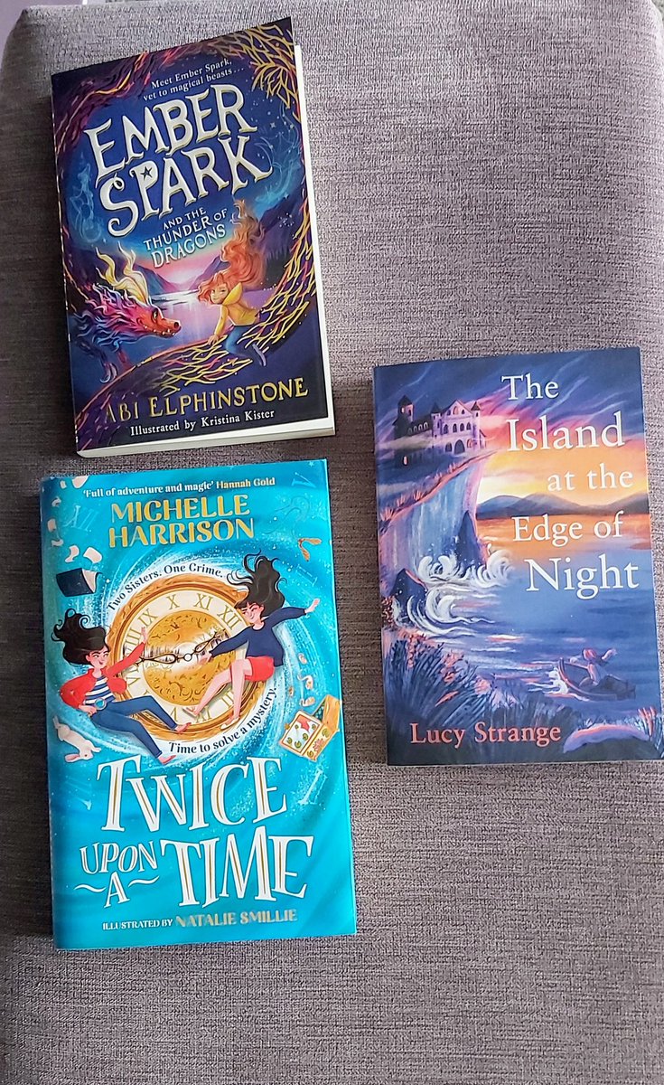Three books by three of my favourite authors. Can't wait to read them. Keeping them as rewards as I hit milestones with my #wip #ADCI @elvesden @abielphinstone @thelucystrange #emberspark #twiceuponatime #theislandattheedgeofnight