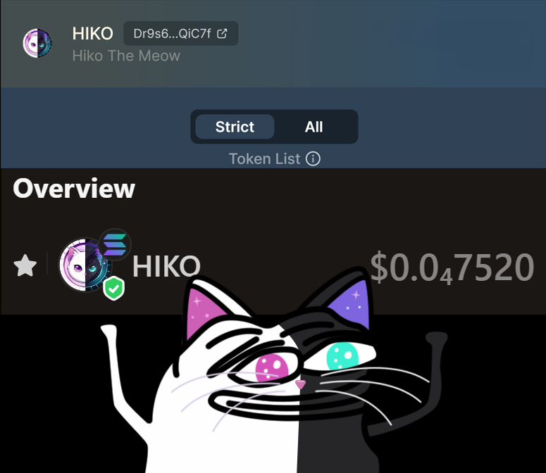 Jupiter's strict list ✅
Verified on Birdeye ✅

Slowly but surely, everyone will know $HIKO.

We keep meowing🐈‍⬛