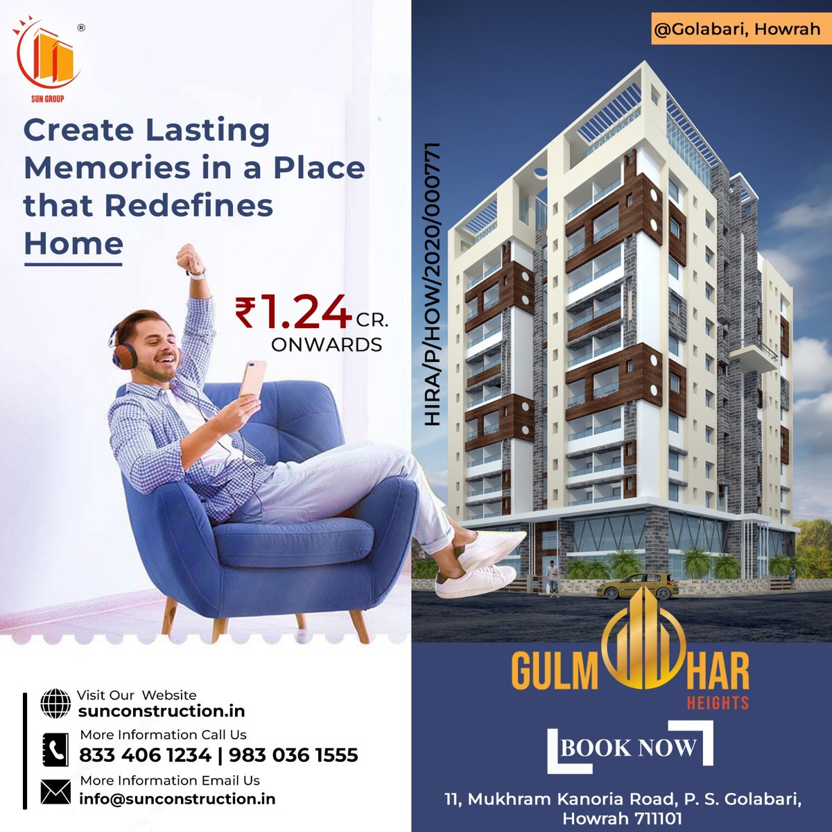 Experience the Art of Fine Living at 𝐆𝐮𝐥𝐦𝐨𝐡𝐚𝐫 𝐇𝐞𝐢𝐠𝐡𝐭𝐬, Where Creativity and Craftsmanship Come Together.
𝐁𝐨𝐨𝐤 𝐍𝐨𝐰!

🌐 sunconstruction.in/gulmohar-heigh…

#SunGroup #SunConstruction #GulmoharHeights #Flats #RealEstate #BudgetHomes #Property  #residential #Commercial