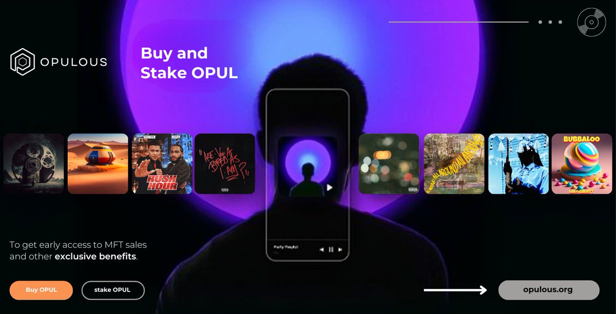 If you want to get the most out of what @opulousapp has to offer, owning their $OPUL tokens is the way to go. 

Folks with $OPUL can buy Music Fungible Tokens (MFTs) before the general public. MFTs let you profit from songs that are doing well.

Stake your OPUL and gain early MFT