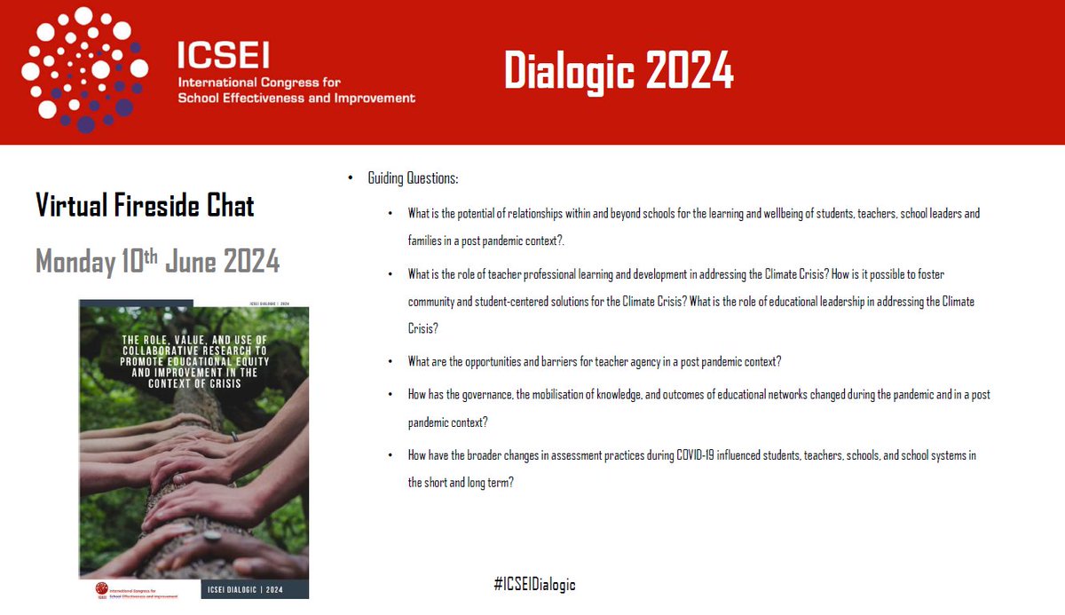 🚨Join us for the #ICSEIDialogic virtual fireside chat! 🚨 🗓️Monday 10th June 2024 🗓️ 🕐 7am (San Diego); 10am (Toronto); 3pm (Glasgow); 10pm (Hong Kong) 🕐 Find out more and register here: forms.gle/k3HgaByYo2ZrF6…