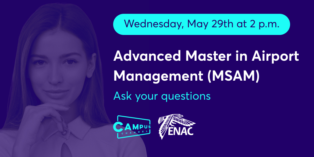 🗓️We will receive <a href="/enacfrance/">ENAC</a> May 29th at 2 p.m to know more about the Advanced Master in Airport Management (MSAM).
Ask all your questions in the comment area or on our website 👉bit.ly/4aGM0m2