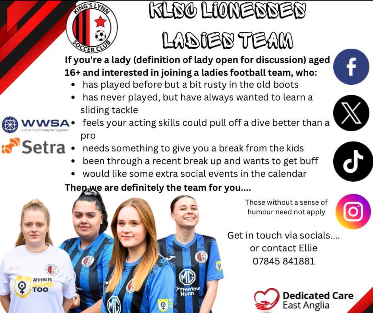 ❤️🖤⚽️WE NEED YOU⚽️🖤❤️

Come and have a workout, some fun and show your parents, partner and kids you can still do it too.

It’s a brilliant team, with great team spirit and we have a laugh doing it ❤️🖤⚽️