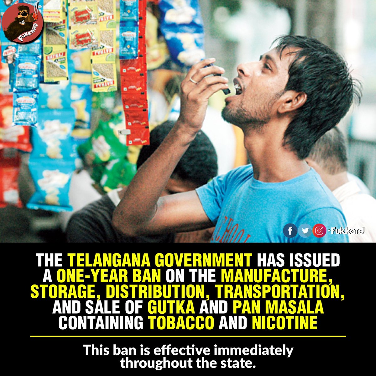 Gutka Ban in #Telangana