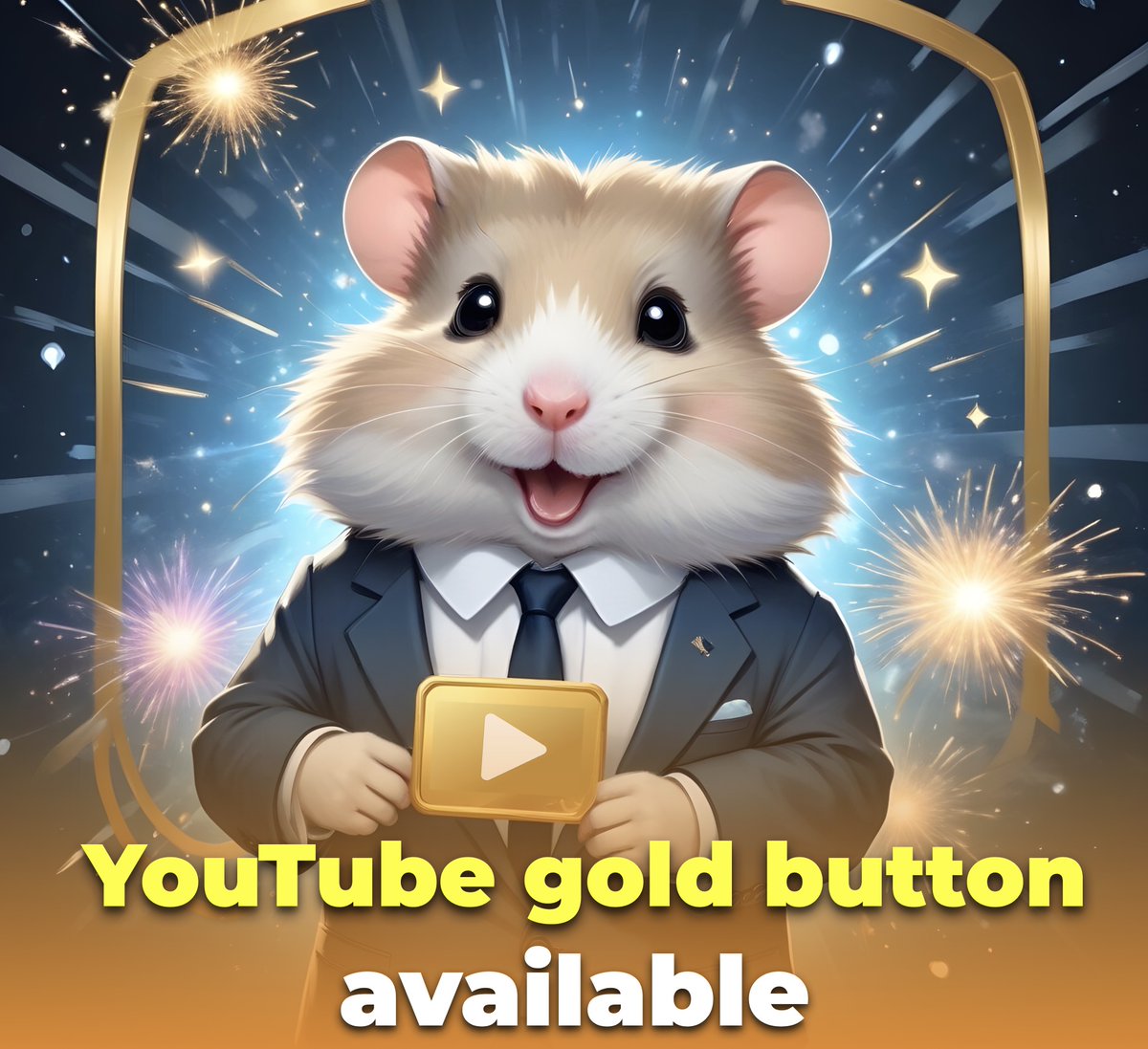 🤩 YOUTUBE GOLD BUTTON 🤩 ⚡️ Literally in just a few days, the success of Hamster Kombat has exploded all over the internet! We succeeded in getting over 1,000,000 subscribers on YouTube in 26 hours! 🐹 Rest assured, Hamsters will conquer the world! 🔹 YouTube Gold Button