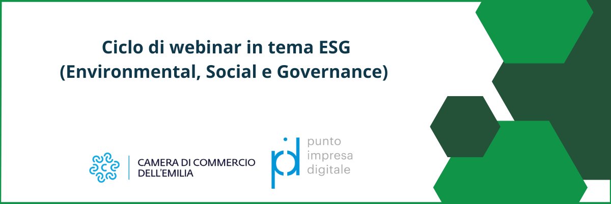 Parte il 4 giugno il ciclo di incontri organizzati dalla #Cameradicommercio dell'Emilia per approfondire il tema delle politiche #ESG (Environmental, Social e Governance) Per info e iscrizioni: shorturl.at/gfbDx