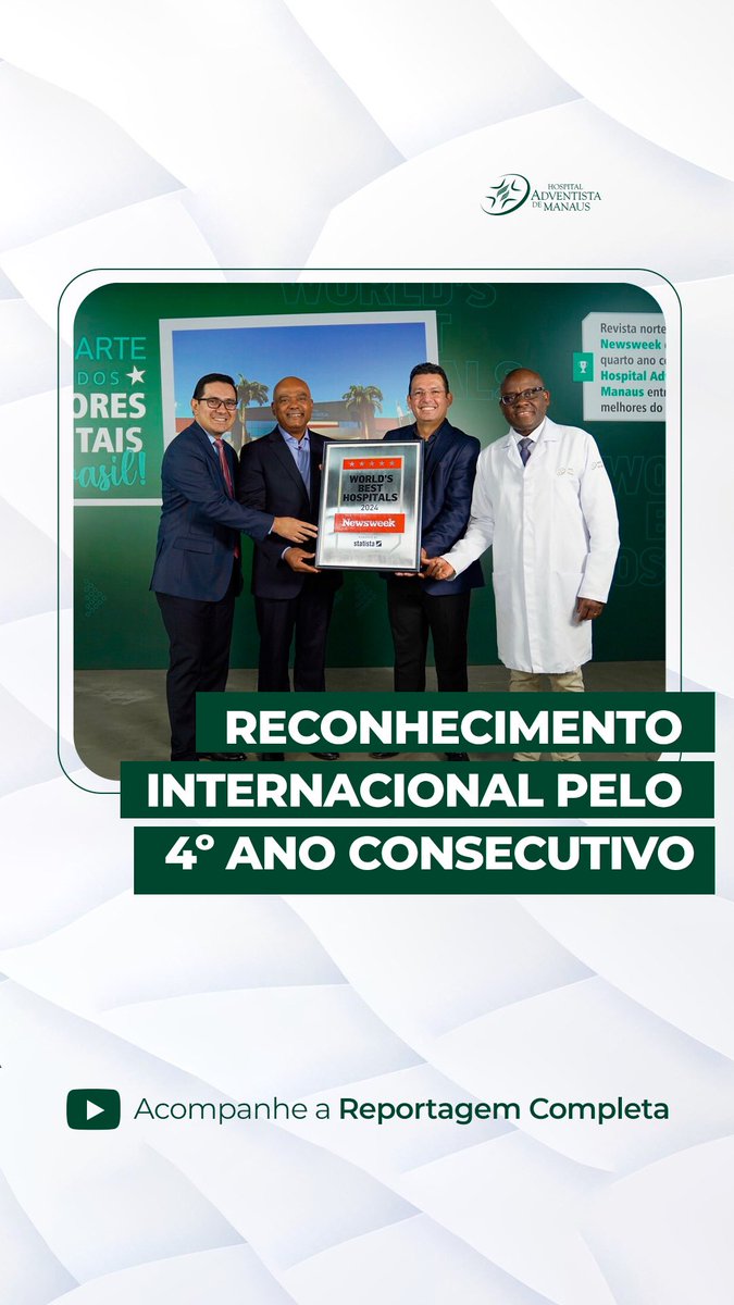 Pelo 4º ano seguido, o Hospital Adventista de Manaus foi reconhecido pela Newsweek como um dos melhores do Brasil. Celebramos essa conquista e renovamos nosso compromisso com a excelência em saúde.

Assista completo em:
youtube.com/watch?v=j-W08N…