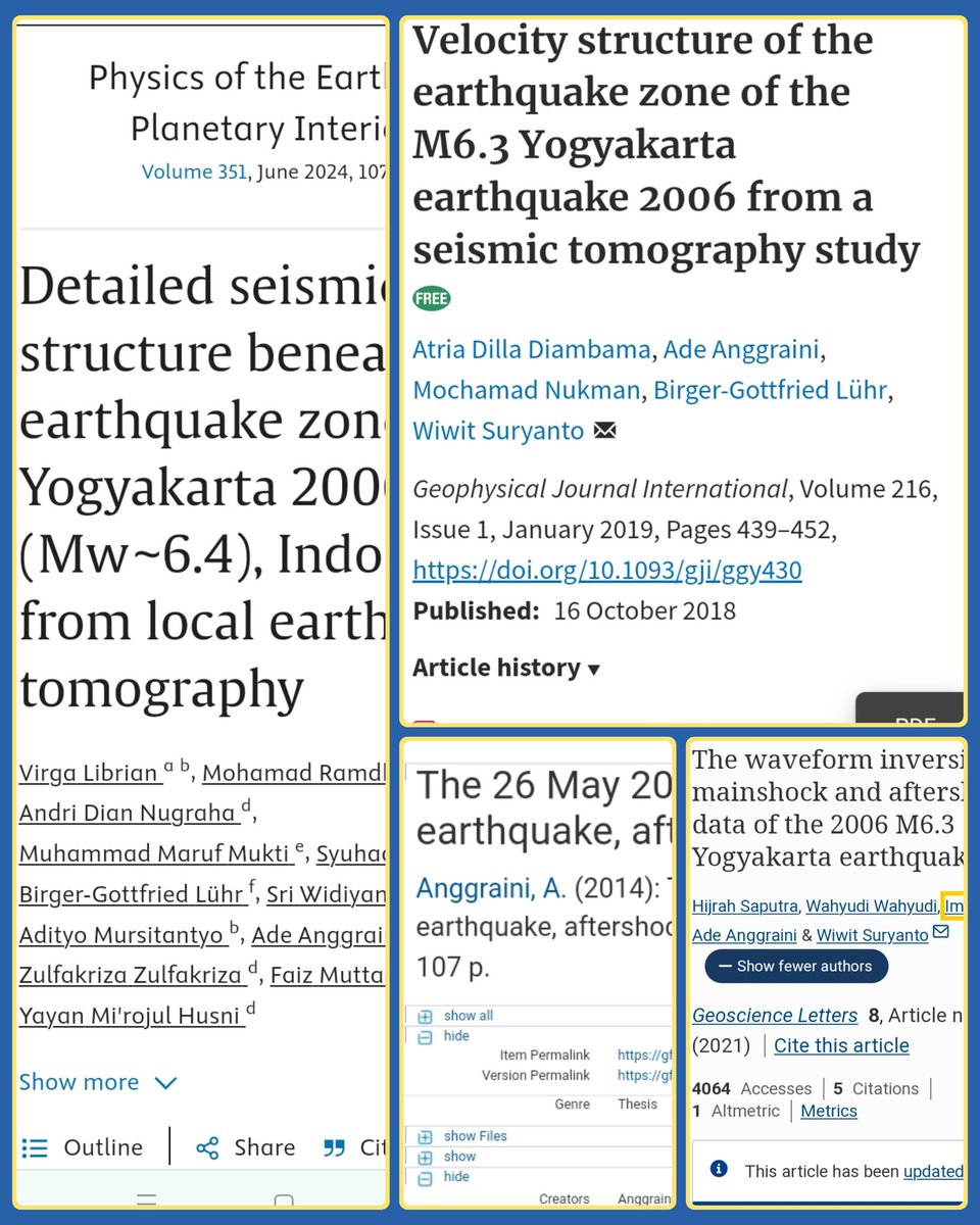 Sepertinya tidak kurang-kurang kontribusi sains tentang kejadian gempa Yogyakarta 2006. Whether it shapes disaster risk reduction plans in the area is a different story.