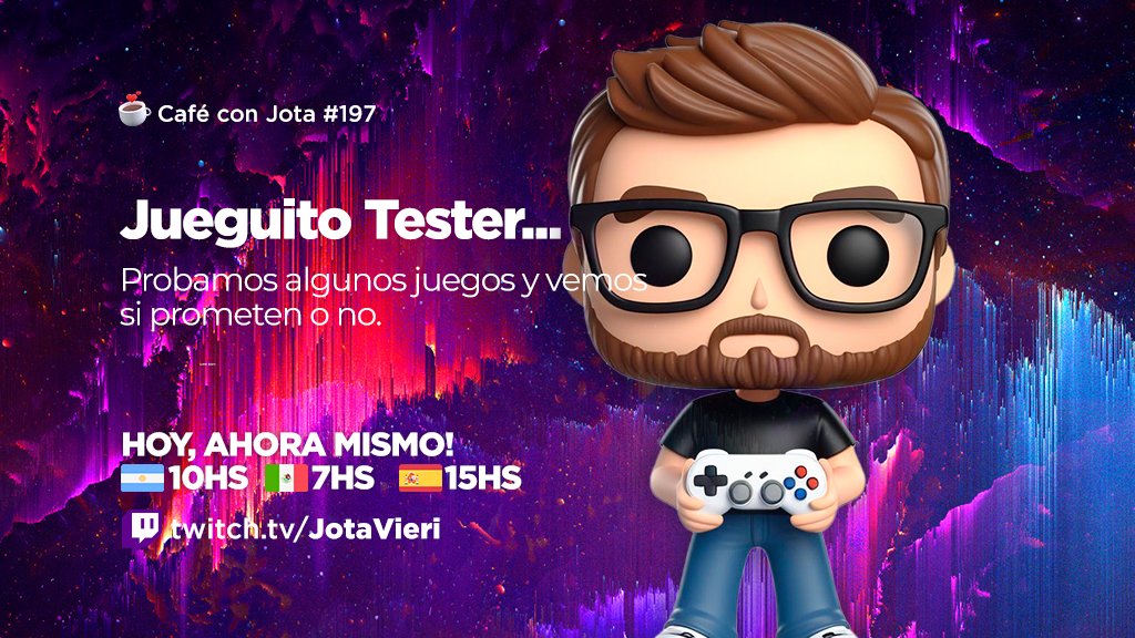 Hoy tenemos un poco de variedad. - Trailers de la semana. - Probamos indies. - Volvemos a @robobeatgame pero ahora en su versión final! Te espero en el stream! twitch.tv/JotaVieri #Cafe #Juegos #Trailers #Lunes #Gaming #Twitch #Games #TwitchStreamer #JotaVieri