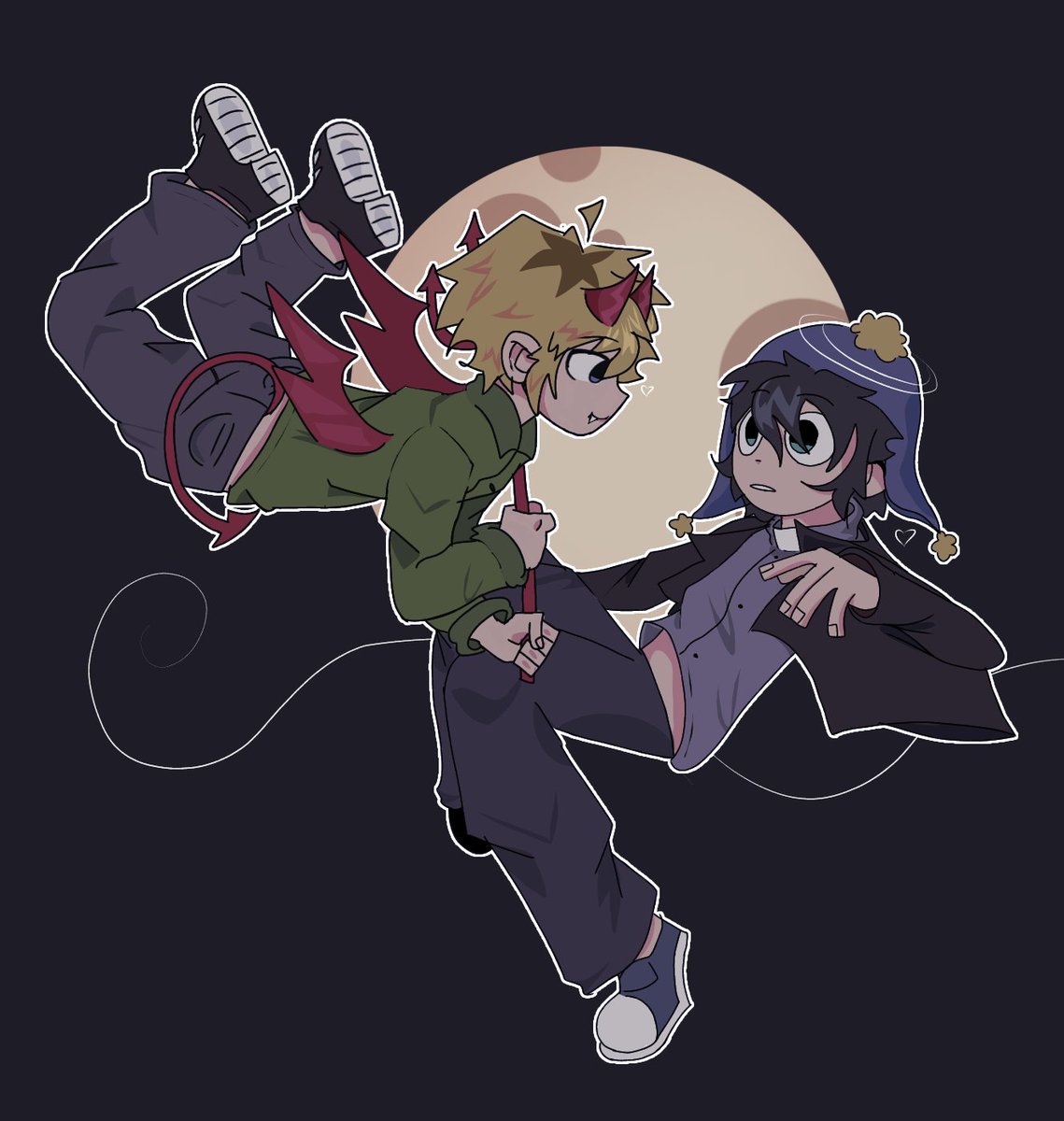 Did the Scott and Ramona trend but imp Tweek and pastor Craig:3 #southpark #spcreek #scottpilgrim #art