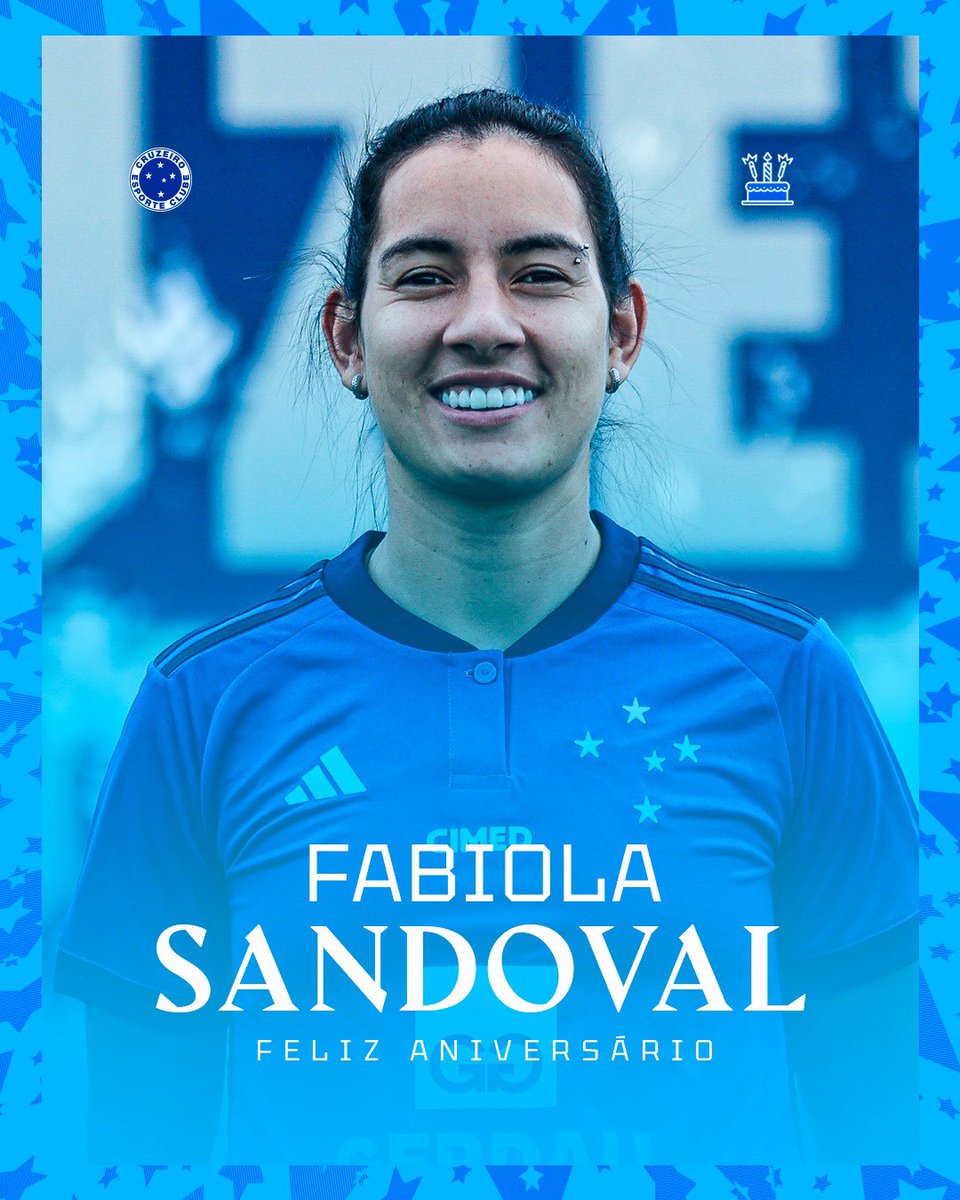 Hoje é dia de comemorar mais um ano de vida da Fabiola Sandoval, que completa 25 anos! 🎂👏 A atacante chegou ao Cruzeiro neste ano e tem construído história com o manto celeste. Feliz aniversário, com muito sucesso e alegrias!