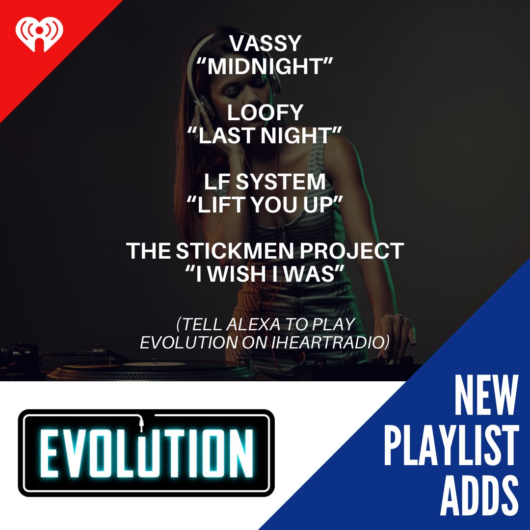 Evolution Radio (@evolutionradio) on Twitter photo New playlist adds 4u this week from: <a href="/VASSY/">VASSY</a>, Loofy, <a href="/LFSYSTEMMUSIC/">LF SYSTEM</a>, & <a href="/TheStickmenProj/">THE STICKMEN PROJECT</a>! Tell Alexa to play Evolution on iHeartRadio, or get All Things Dance anywhere with our free <a href="/iHeartRadio/">iHeartRadio</a> app!!
🎧 evolution.iHeart.com/listen New playlist adds 4u this week from: <a href="/VASSY/">VASSY</a>, Loofy, <a href="/LFSYSTEMMUSIC/">LF SYSTEM</a>, & <a href="/TheStickmenProj/">THE STICKMEN PROJECT</a>! Tell Alexa to play Evolution on iHeartRadio, or get All Things Dance anywhere with our free <a href="/iHeartRadio/">iHeartRadio</a> app!!
🎧 evolution.iHeart.com/listen
