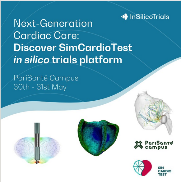 InSilicoTrials's tweet image. 🚀 Discover the future of #CardiacCare at @SimCardioTest Next-Generation Cardiac Care event

🗓️ 30 &amp;amp; 31 May 2024 
📍 PariSanté Campus &amp;amp; online
The event features SimCardioTest #insilico platform for #medicaldevices &amp;amp; #pharma, with Alessia Baretta &amp;amp; @DStanculescu also presenting
