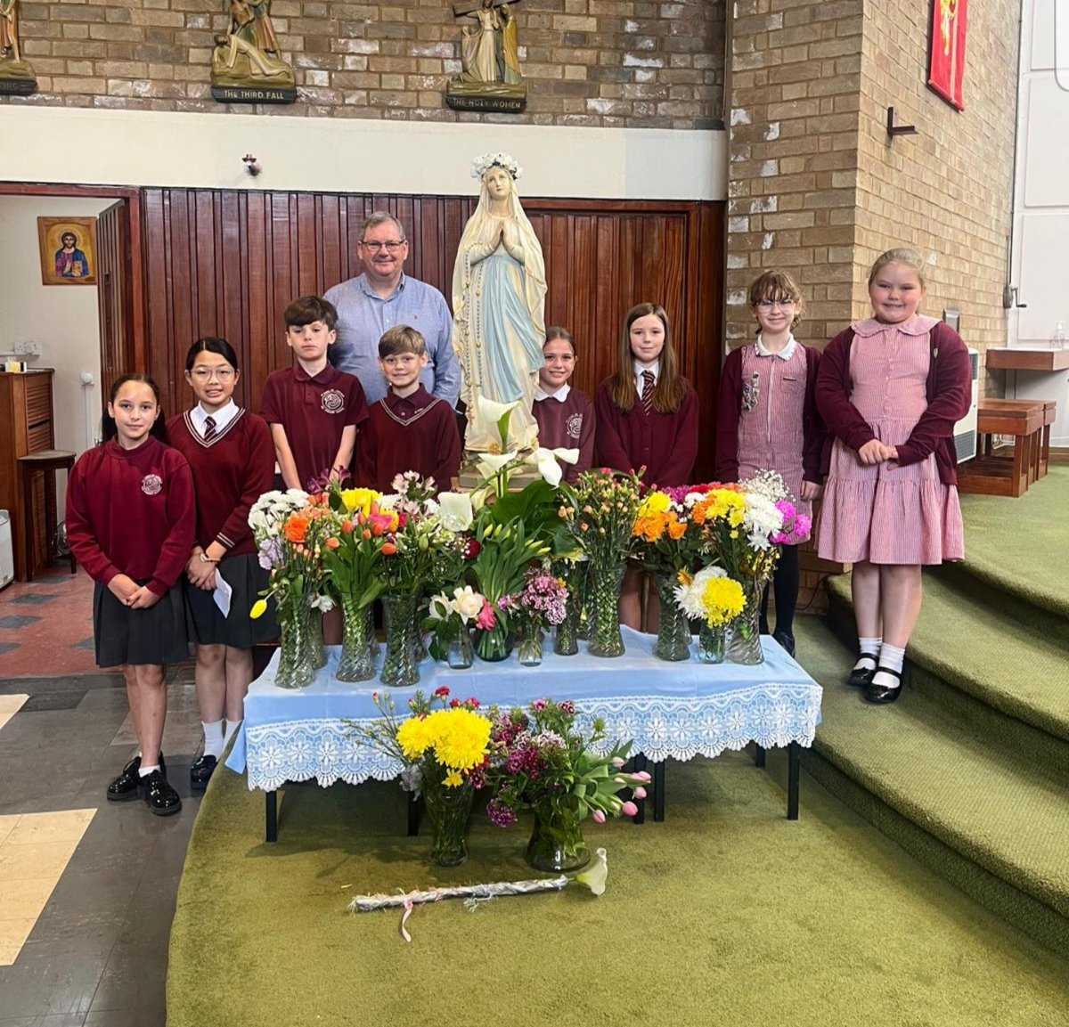 We had a lovely mass in honour of Our Lady - Mary Our Mother. Thank-you to Fr Ged and all the children for bringing in the beautiful flowers. <a href="/SalfordDiocese/">Diocese of Salford</a>