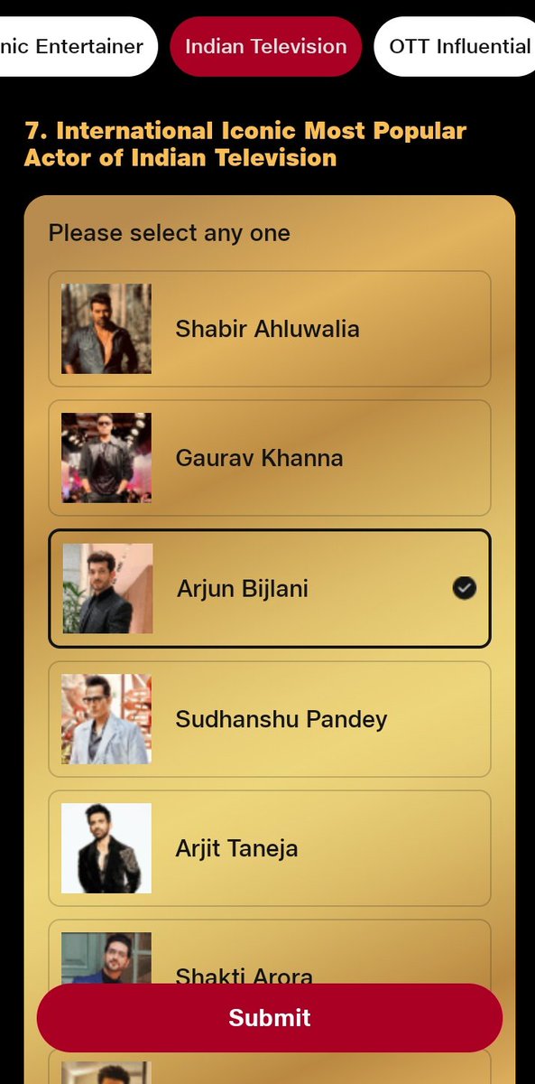 Go and vote for Arjun for International Iconic Most Popular Actor  Of Indian Television 🙏
@Thearjunbijlani ❤️👇
iconicawards.jionews.com
#ArjunBijlani #Arjuners