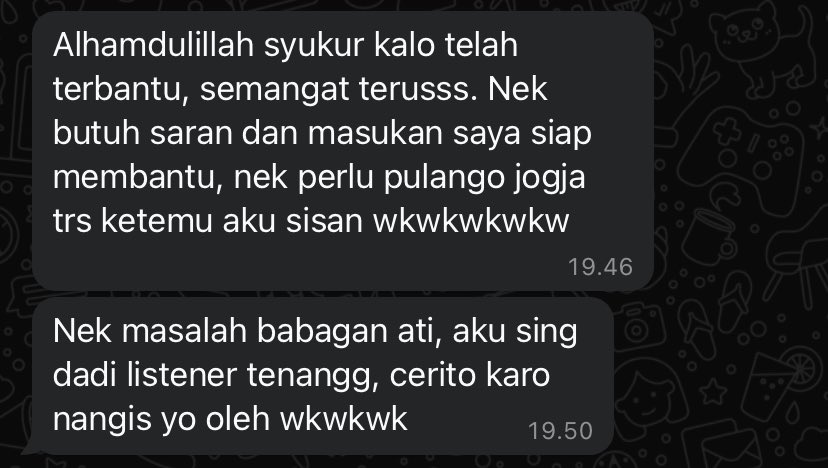 Emang paling cocok diskusi masalah overthink hati itu ketemen2 sekolah. Terimakasih sudah mendengarkan celotehan overthinku ini gaes 🙏🙏