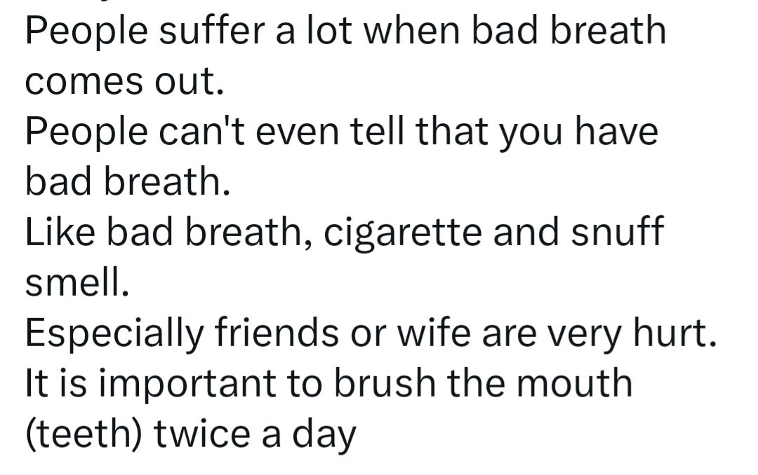 Sorry for the bad breath.