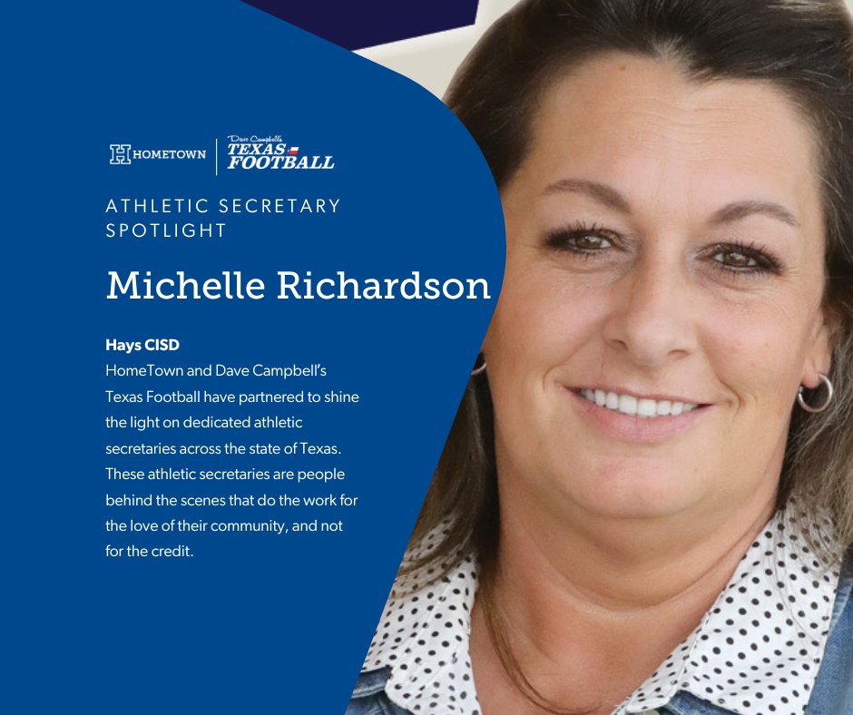 Congratulations to Michelle Richardson of Hays CISD on being named one of the <a href="/HomeTownTix/">Hometown</a> Athletic Secretary Spotlight Award Winners!

Watch here: youtu.be/8QSw5gW745w

<a href="/HaysCISD/">Hays CISD</a> <a href="/DustyGibbs18/">Dusty Gibbs</a>