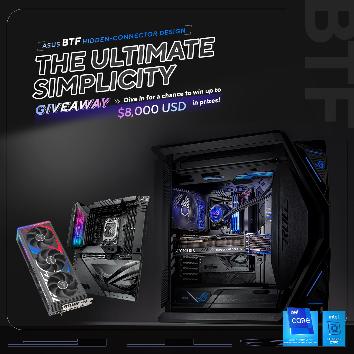 ✨#TheUltimateSimplicity campaign is here! Learn more about the hidden-connector design of the ROG BTF solution and earn a chance to win exciting giveaways. 

Let's go! 🧹🎉 rog.gg/BTF-TheUltimat… 

#ROGBTF #ASUSBTFHiddenConnector