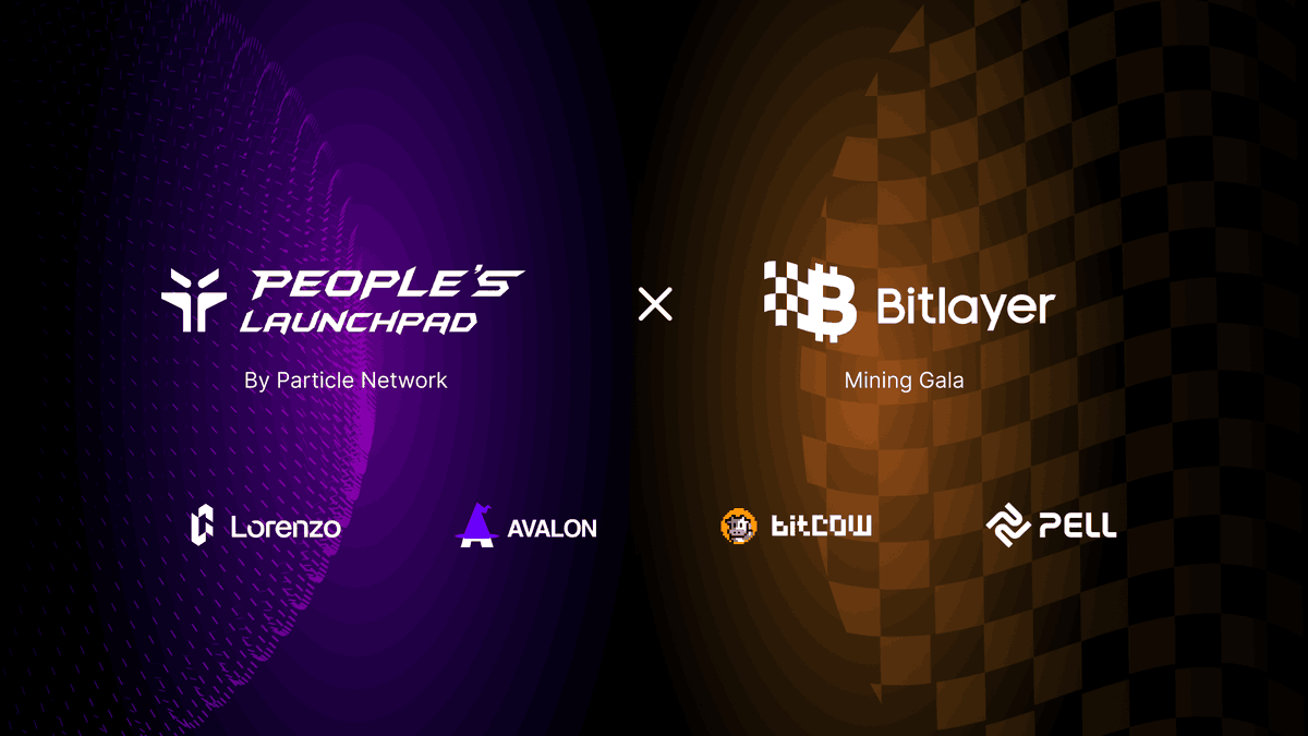 ParticleNtwrk's tweet photo. Time for some action!

We're live with another great opportunity at The People's Launchpad, powered by Particle Network. ✨

This time, in collaboration with @bitlayerlabs, we bring you not one but FOUR projects at once, each rewarding you with 1% of their Total Supply!

Please welcome:

🌟@LorenzoProtocol, a Bitcoin staking protocol.
🚀@avalon, a lending protocol for the Bitcoin ecosystem.
♻️@Pell_Network, the first #Bitcoin restaking protocol
🐮@bitCow_AMM, a Bitcoin native DEX/AMM.

If you're a frequent user of our Launchpad, you know the drill:

🟣 Go to https://t.co/1YBcV67Lgy.
🟣 Log in with your wallet or social accounts.
🟣 Take advantages of the opportunities created by previous Launchpads and our Testnet program, such as boosts for holding community assets and performing daily check-ins.
🟣 Invite friends to earn extra points.
🟣 Go through special tasks for each project on the Bitlayer ecosystem, such as staking tokens, engaging with their protocols, and swapping.
🟣 Once the Launchpad period is over, claim your earned tokens at a fabulous 99% discount.

We also have produced an in-depth guide, which we advise all users to follow carefully, as participating might entail unfamiliar assets and dApps, as well as using multiple wallets.

Head to https://t.co/GAcXxMylTK for our full step-by-step to take full advantage of this opportunity! 🫡