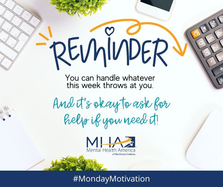 #Monday #MondayMotivation #MondayMood #Mmotivation #Mondayvibes #MondayMorning #GoodMorning #MentalHealthMonday #MHANWI #NWIndiana #MentalHealthMatters #MentalHealth4All #B4Stage4