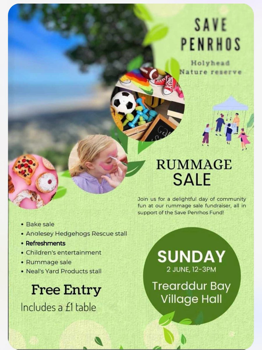If you are on Ynys Môn next Sunday come pop along to the #AchubPenrhos #SavePenrhos rummage sale all proceeds to the fighting fund for court and legal fees at 
  Trearddur Bay village hall ll652YJ   From 12-3 pm June 2nd