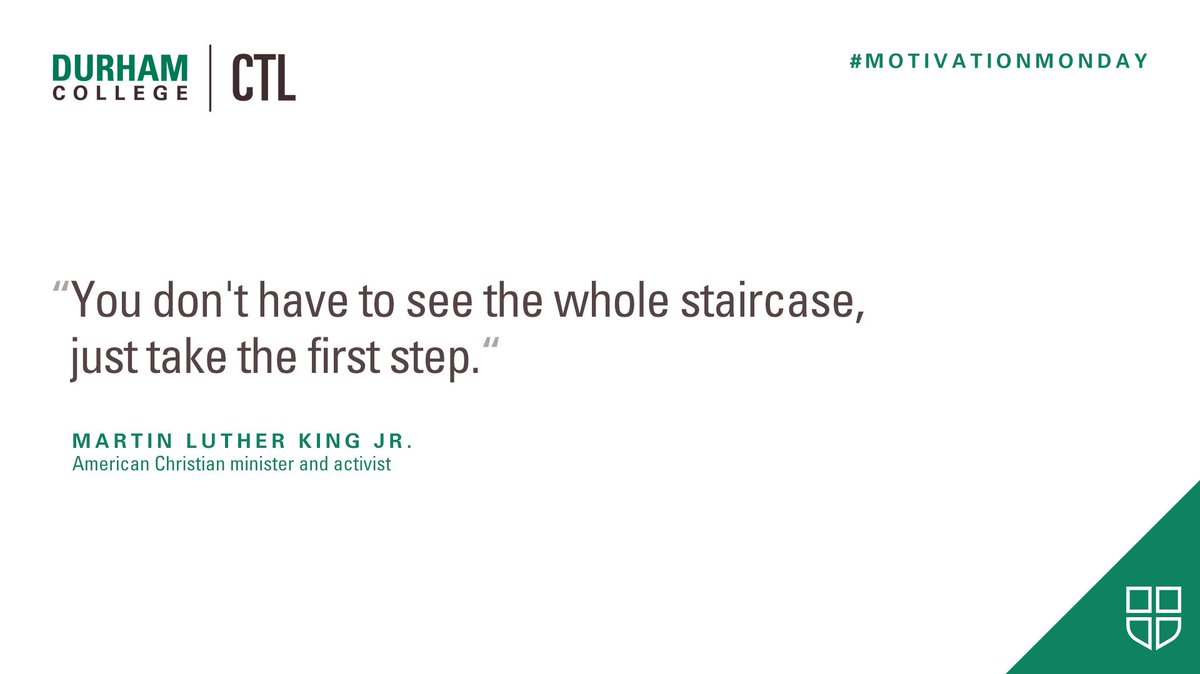 Jumping into this week with the following #MotivationMonday quote from Martin Luther King Jr.: "You don't have to see the whole staircase, just take the first step."