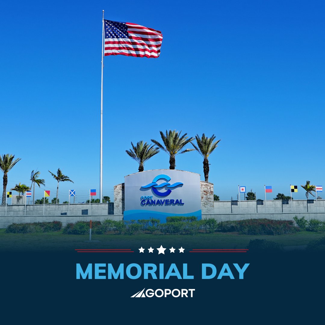 GoPortCanaveral's tweet image. Happy Memorial Day from all of us at Go Port! 🇺🇸🛳️

#HappyMemorialDay #Cruise #GoPort #Cruise #JustGoPortIt #PortCanaveral #MemorialDay
